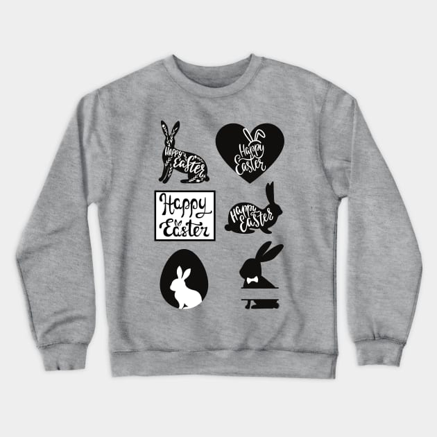 Black and white Easter stickers package Crewneck Sweatshirt by O.M design